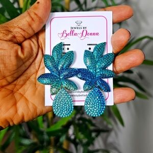 Blue Fashion Statement Earrings - NWT